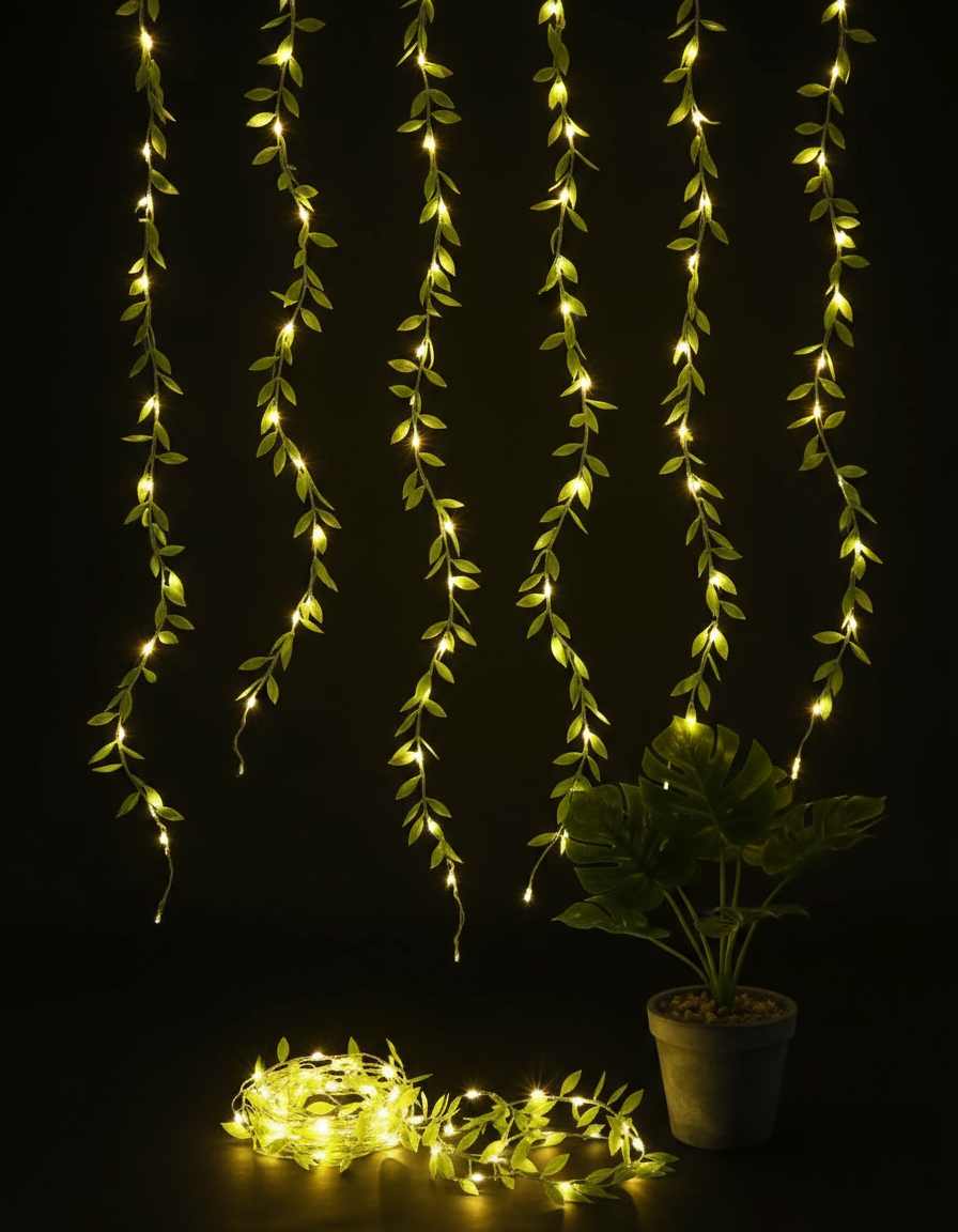 Artificial Leaf Led String Light, Warm White