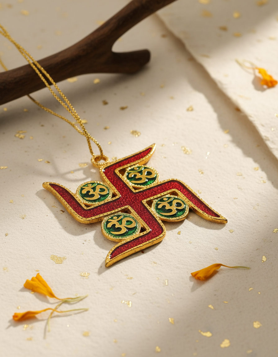 Swastik Wall Hanging with Om Symbols