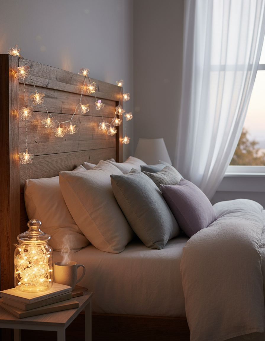 10L 3D Fiber optic flower String Light For Indoor D e c o r a t i o n s