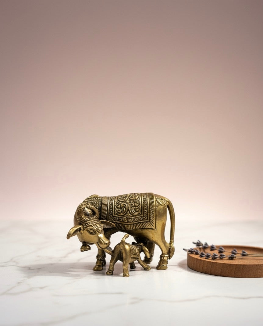 Ashthadhatu Nandi Cow and Calf Statue