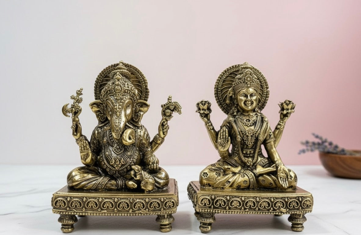 Ashthadhatu Lakshmi Ganesh Idol Set