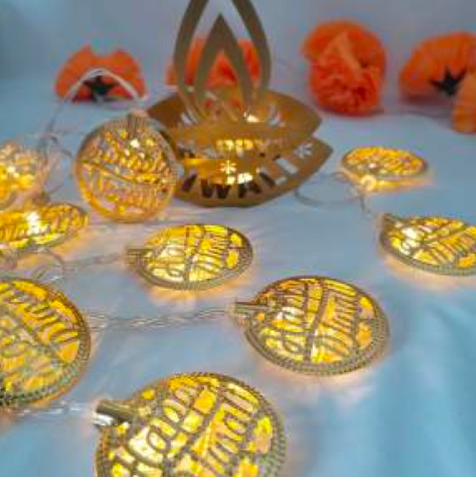 10L Metal Happy Diwali String Light For Indoor/Outdoor Decorations