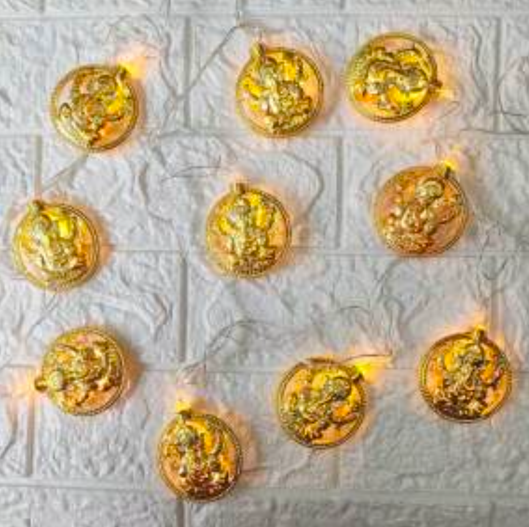 10L Metal Ganesha String Light For Indoor/Outdoor Decorations