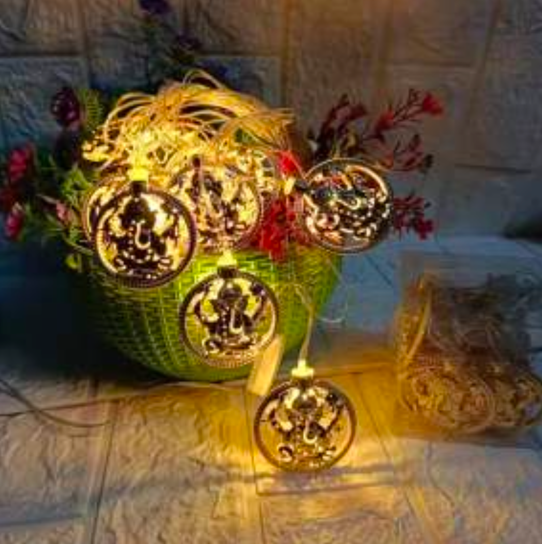 10L Metal Ganesha String Light For Indoor/Outdoor Decorations