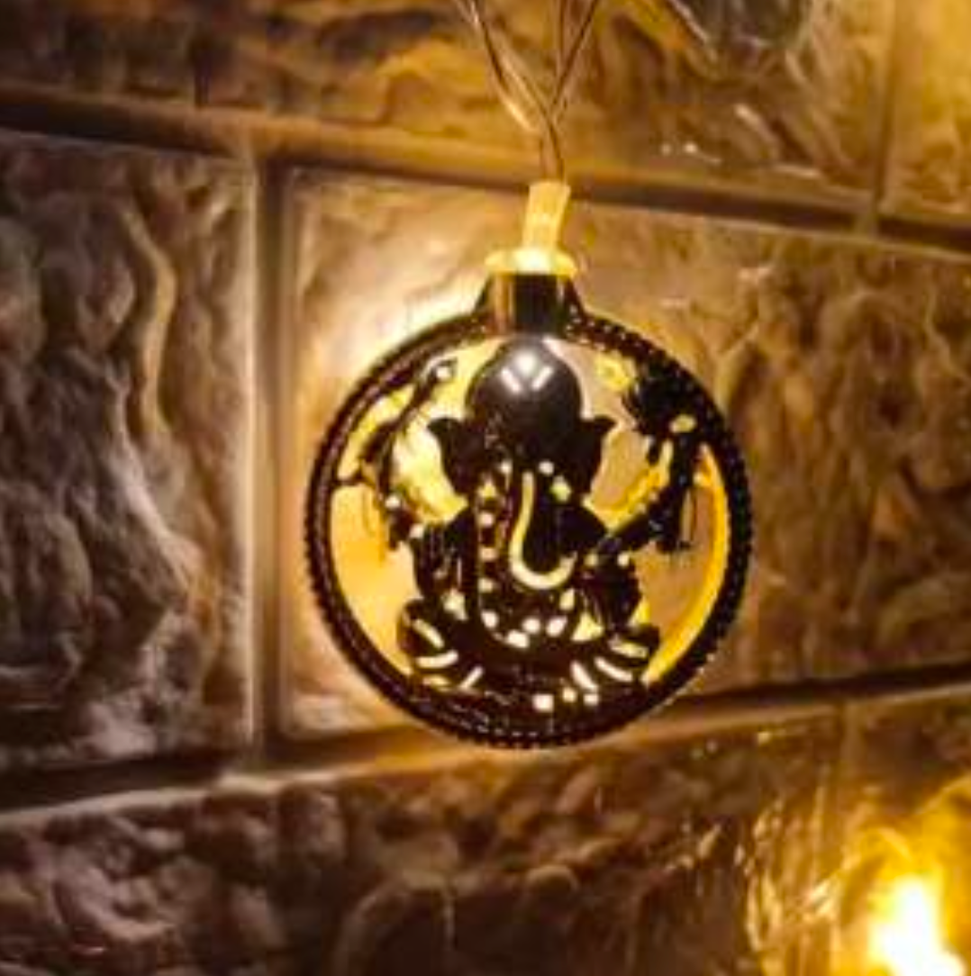 10L Metal Ganesha String Light For Indoor/Outdoor Decorations
