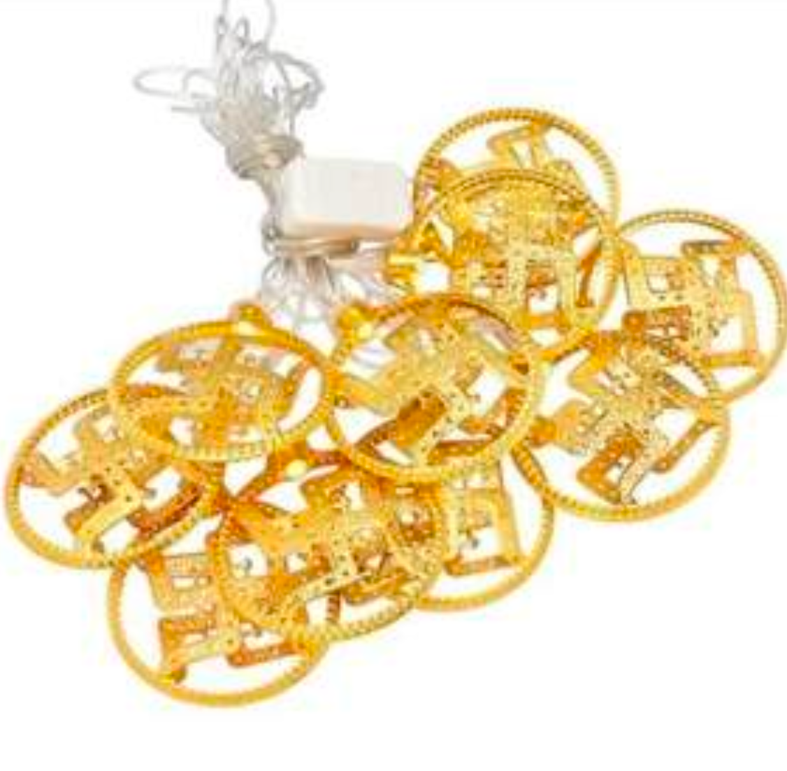 10L Metal Om/Swastik String Light For Indoor/Outdoor Decorations