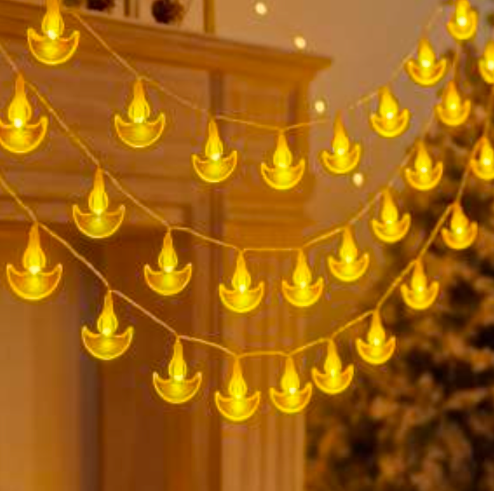 14L Crystal Diya String Light I Warm White