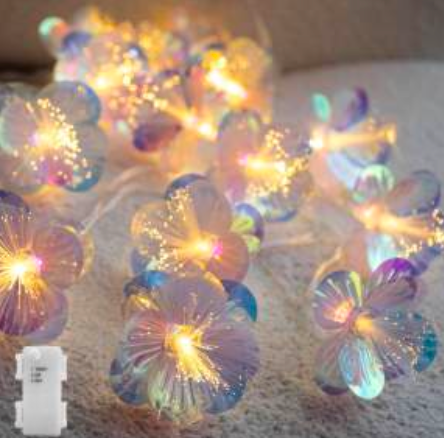10L 3D Fiber optic flower String Light For Indoor D e c o r a t i o n s