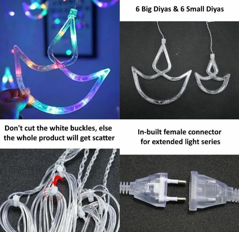 6 6 Diya Curtain multi, White