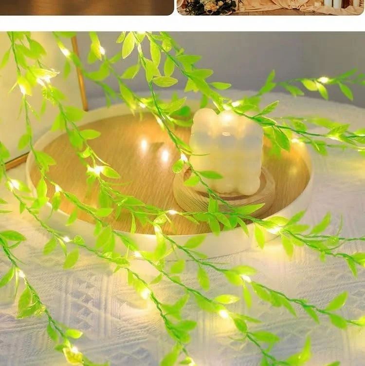 Artificial Leaf Led String Light, Warm White